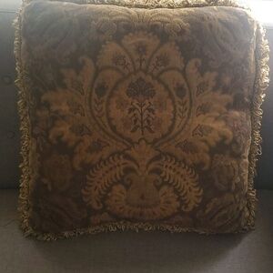 Elegant Brown and Gold Decorative Pillow Not Labeled But Thomasville